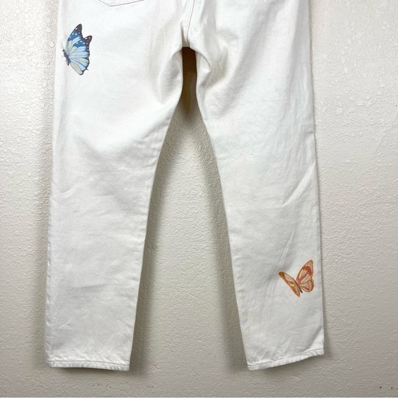 Levi’s 501 Original Fit Straight Leg Butterfly Print Jeans Size 28X28 Women - Picture 8 of 16